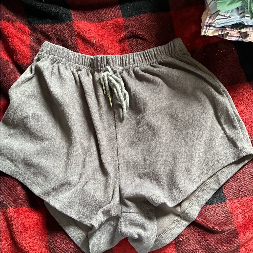 SHEIN Gray Elastic Drawstring Athletic Shorts